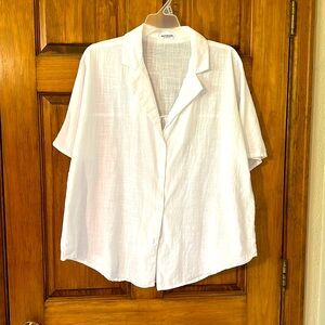 Hotouch white button down short sleeve in X-Large